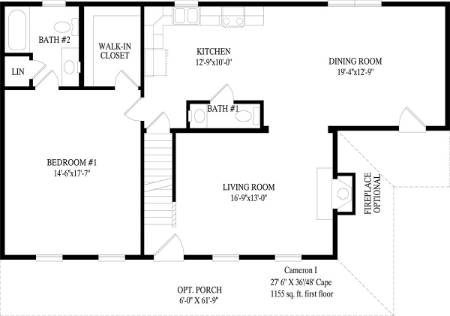 Cameron I Modular Home Floor Plan First Floor